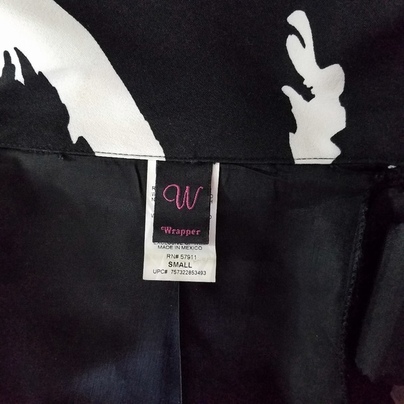 WRAPPER Black & White Short Trench Coat Car Coat - Picture 8 of 8